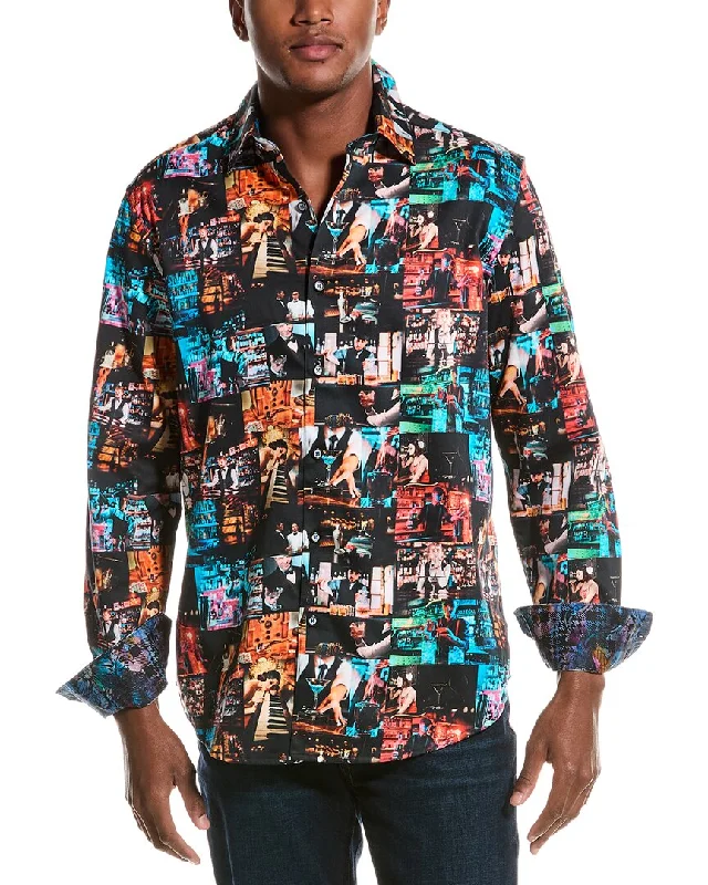 Men's reflective shirts-Robert Graham Novak Classic Fit Woven Shirt