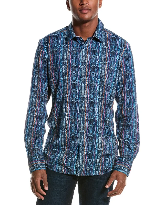 Men's globetrotter shirts-Robert Graham Oasis Classic Fit Woven Shirt Knit Shirt