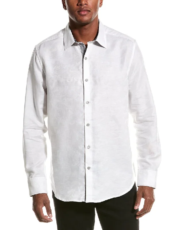 Men's wilderness-ready shirts-Robert Graham Poseidon Linen-Blend Shirt