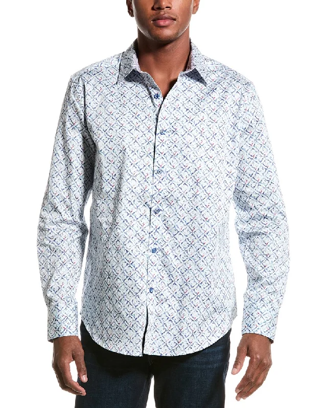 Men's oasis shirts-Robert Graham Rosales Classic Fit Woven Shirt