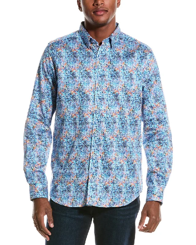 Men's refuge shirts-Robert Graham Venlow Tailored Fit Woven Shirt