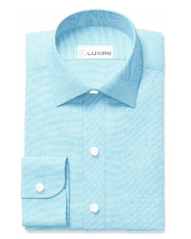 Men's low-key shirts-Turquoise Oxford Shirt