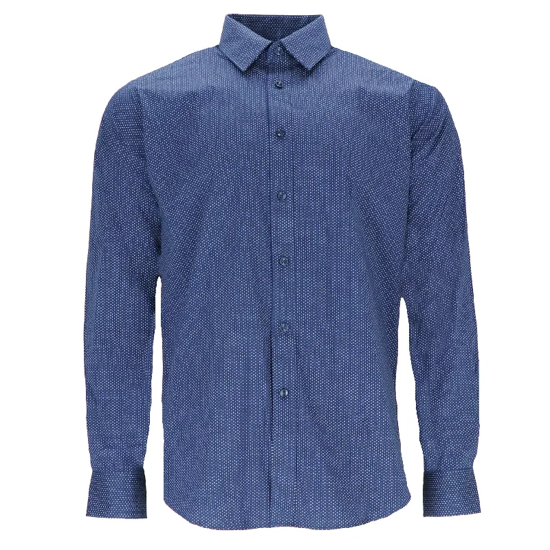 Men's basecamp shirts-Scotch & Soda Mens Navy Dress Shirt