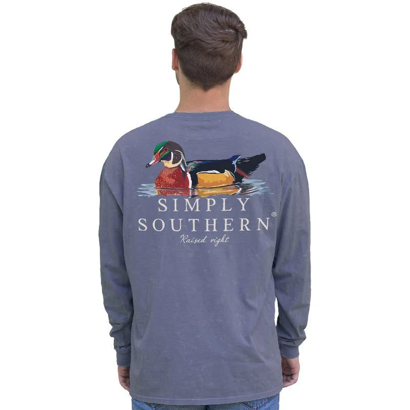 comfortable short sleeve shirts for hot climates -SALE Simply Southern Duck Indigo Unisex Long Sleeve T-Shirt