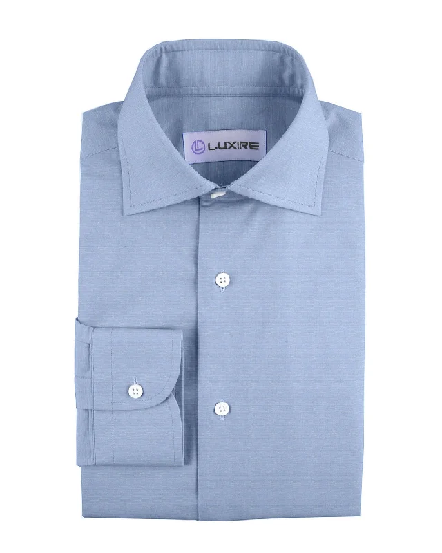 Men's pure shirts-Carlo Riva: Linen-Cotton: Sky Blue Slub Chambray