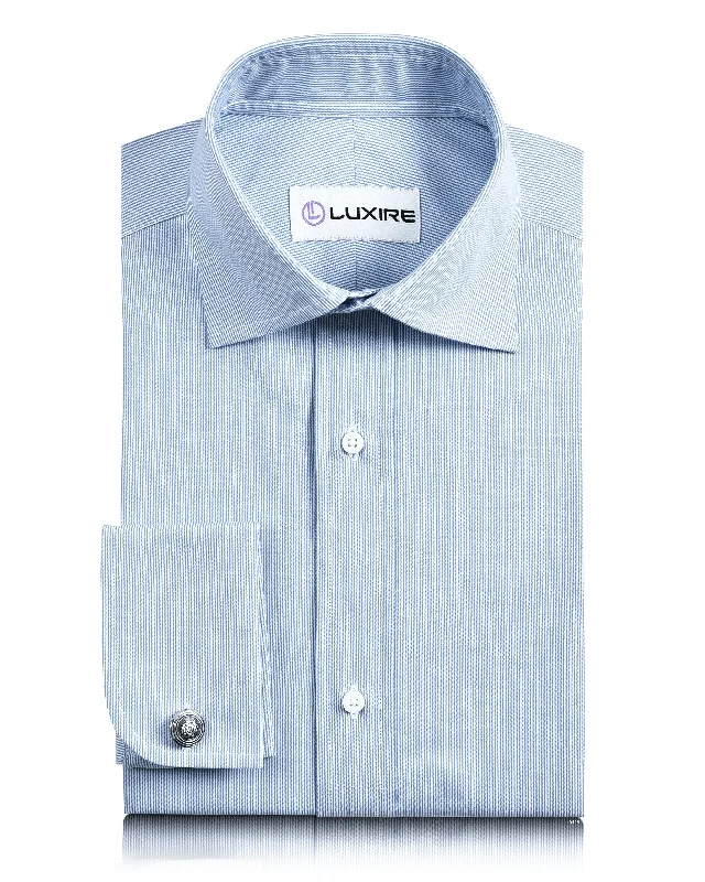 Men's mist shirts-Sky Blue Mille Stripes Shirt