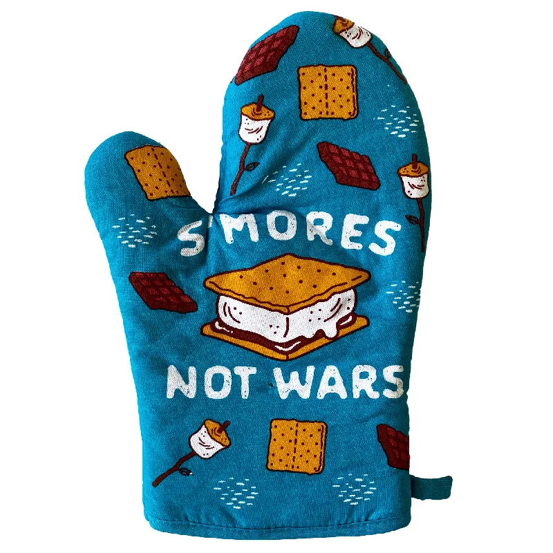 versatile short sleeve t-shirts for all occasions -S'Mores Not Wars Oven Mitt Funny Summer Campfire Graphic Kitchen Glove