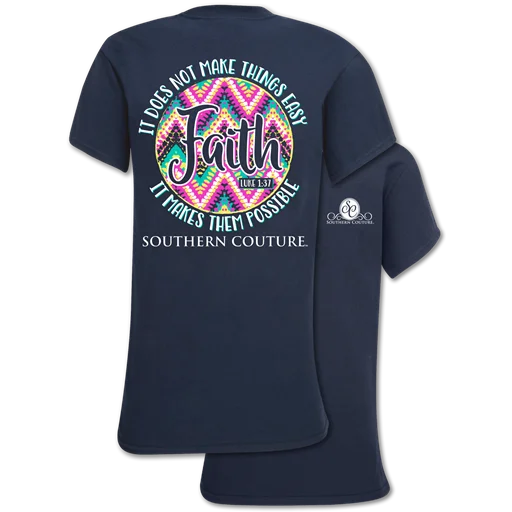 men’s trendy short sleeve shirts for casual days -Southern Couture Classic Faith Makes Possible T-Shirt