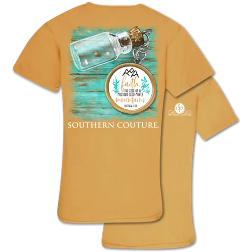 breathable and stylish short sleeve shirts for men’s wardrobe -Southern Couture Size of A Mustard Seed Faith Comfort Colors T-Shirt