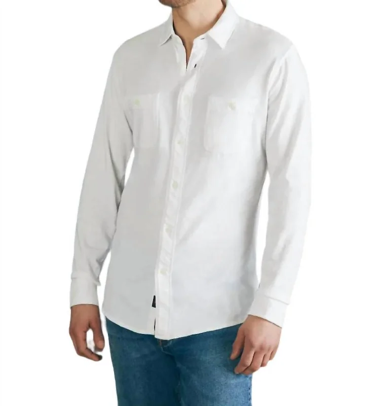 Men's gem shirts-Sunwashed Knit Shirt In White