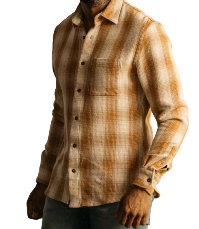 Men's galaxy shirts-The Ripper Plaid In Light Saffron