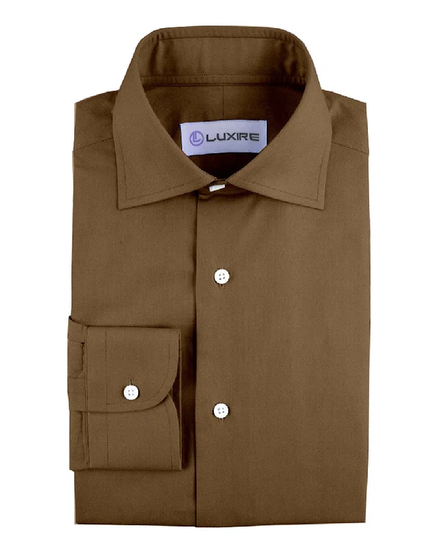 Men's refuge shirts-Tortilla Brown Twill Shirt