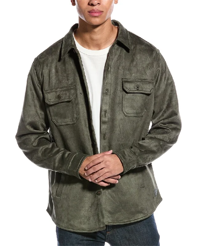 Men's feral shirts-WEATHERPROOF VINTAGE Microsuede Shirt Jacket