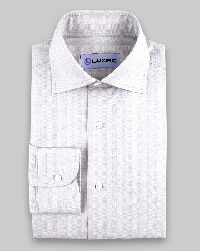 Men's spur shirts-White Textured Linen