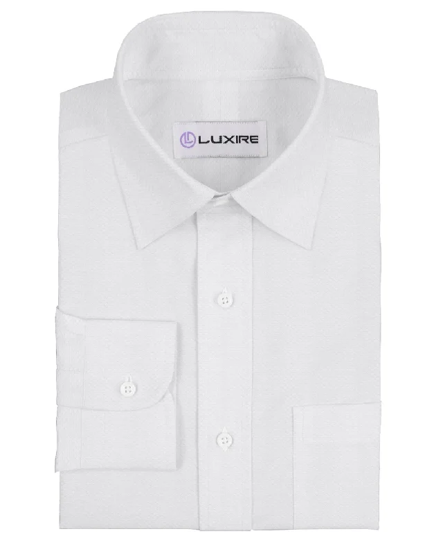 Men's garage shirts-Grandi and Rubinelli White Textured Classic Shirt