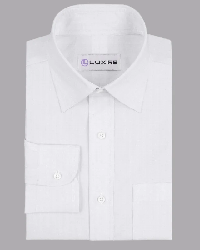 Men's atelier shirts-Grandi and Rubinelli White Self Mash Texture