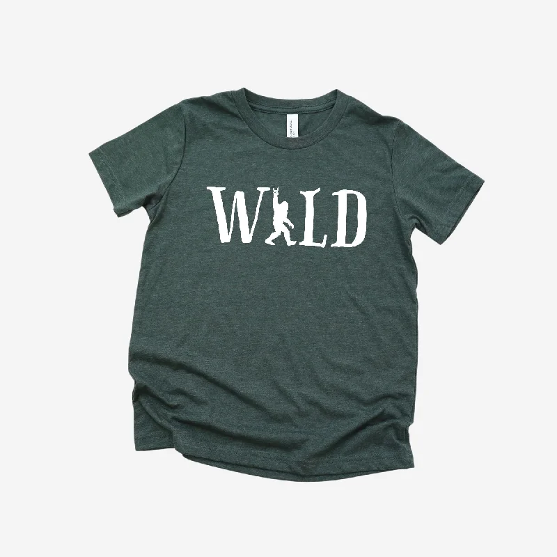 trendy short sleeve shirts for work and play -Wild Bigfoot Youth TShirt