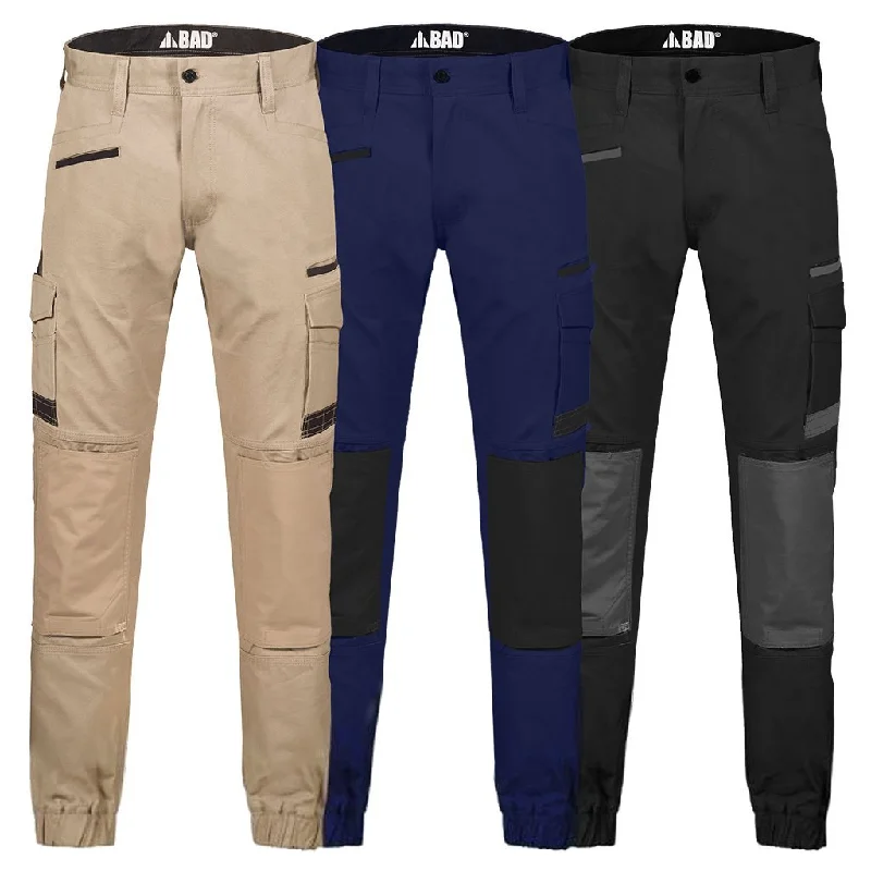 Men's pants with soft comfort-BAD ATTITUDE™ SLIM FIT CUFFED WORK PANTS