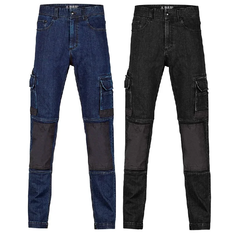 Men's pants with narrow profile-BAD ATTITUDE™ SLIM FIT DENIM WORK JEANS