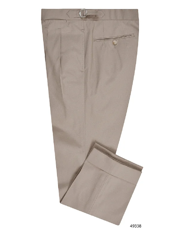 Men's pants with vivid vibes-Beige Ripstop Dress Pant