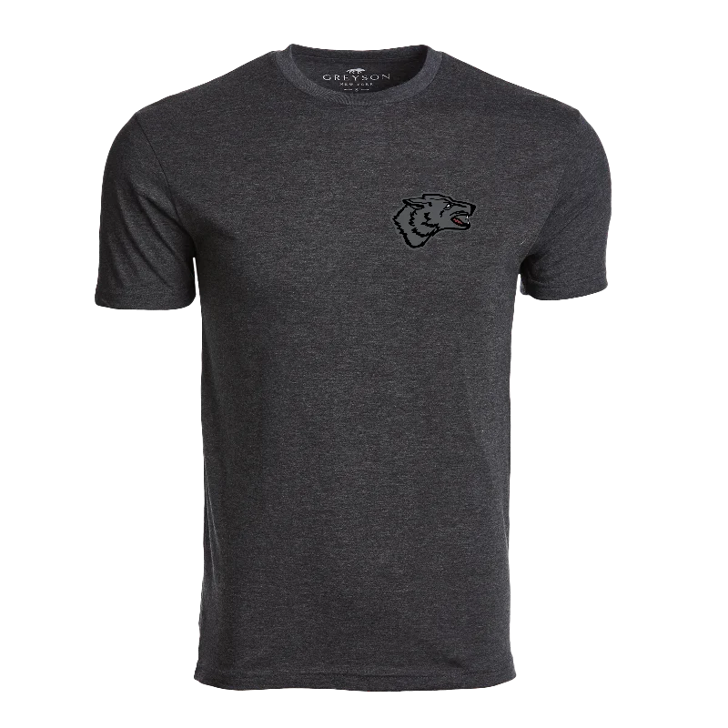 breathable short sleeve shirts for active men -Black Wolf Tee