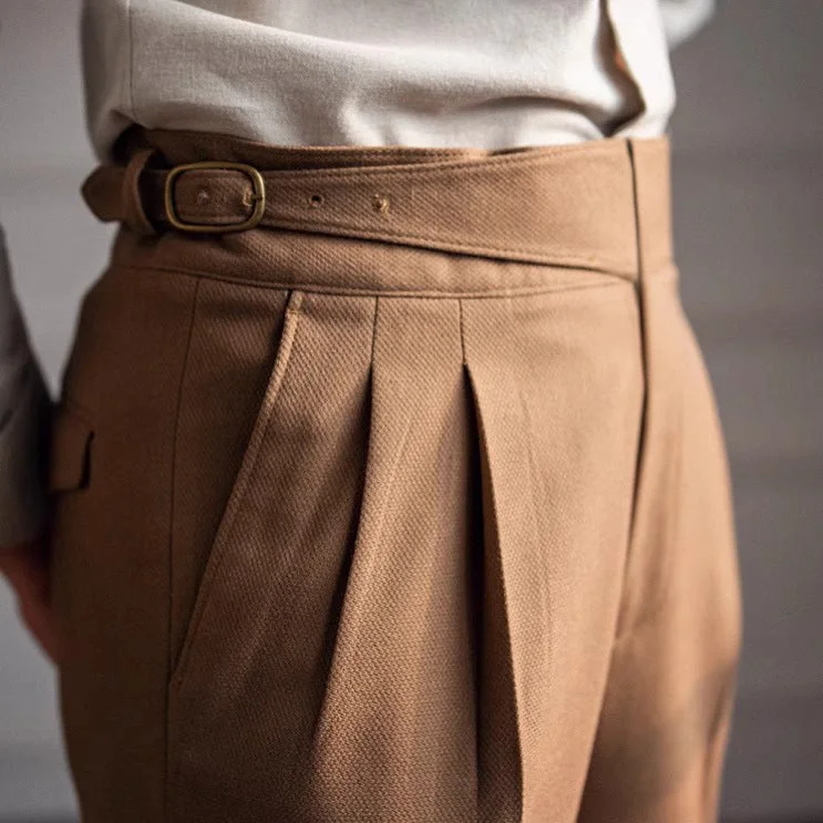 Men's pants with trim comfort-British Retro Trousers