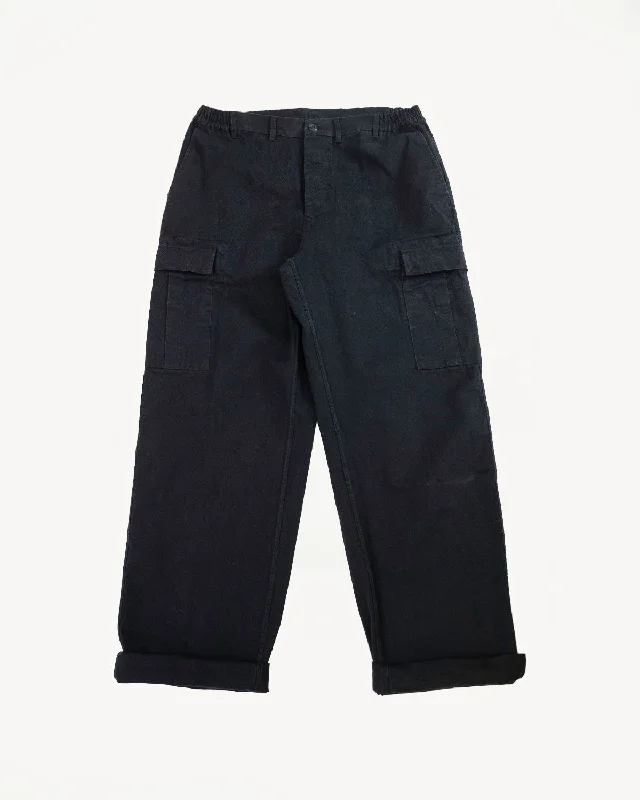 Men's pants with roomy fit-Cargo Pant Twill - Washed Black