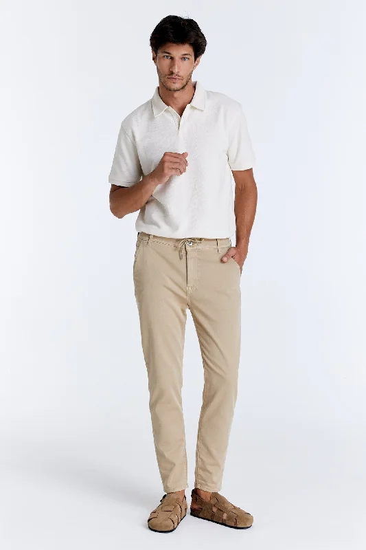 Men's pants with daily fit-Felix Jogger Chino Pants Beige