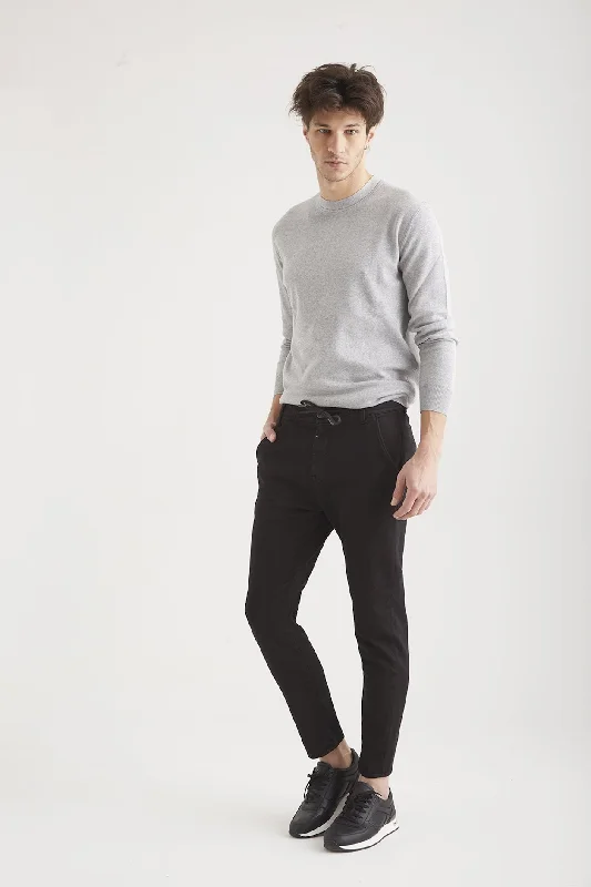 Men's pants for calm trips-Felix Jogger Chino Pants Black