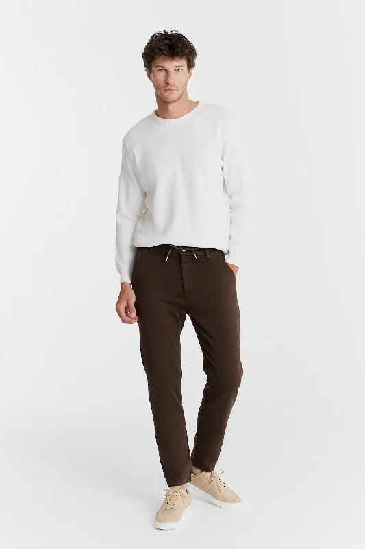 Men's pants with solid comfort-Felix Jogger Chino Pants Brown