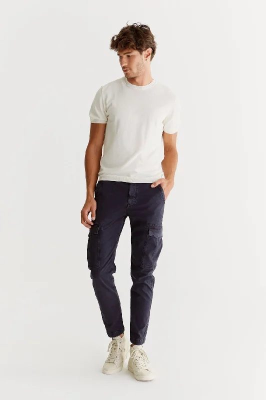 Men's pants with modern edge-Matt Cargo Pants Dark Blue