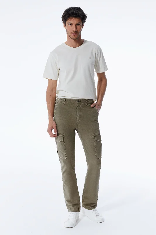 Men's pants with fine design-Henk Cargo Pants Dark Green