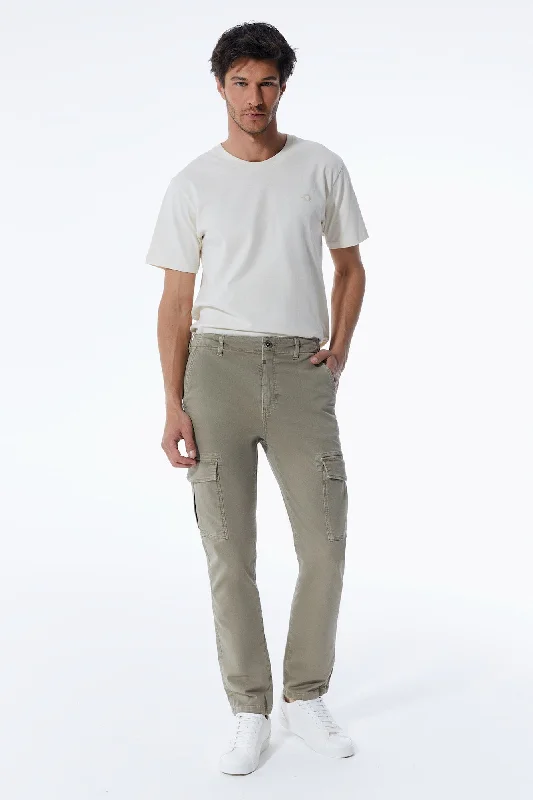 Men's pants for mild weather-Henk Cargo Pants Khaki