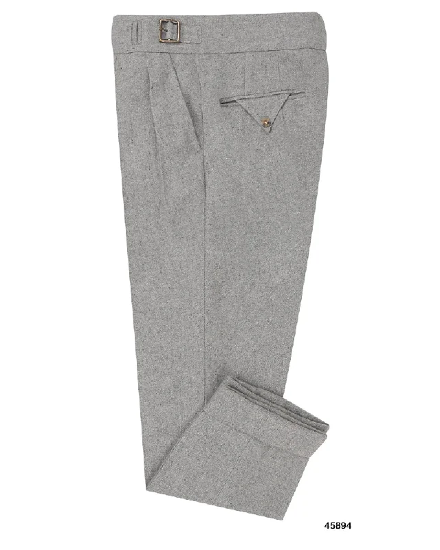 Men's pants with thin stripes-Gurkha Pant in Grey Wool Flannel