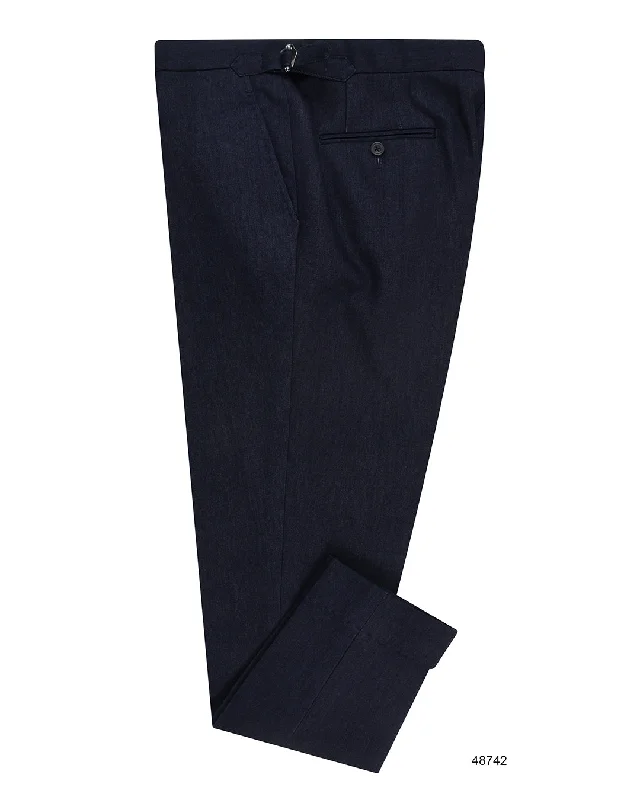 Men's pants with bright tones-Dark Navy Stretchable Dress Pant