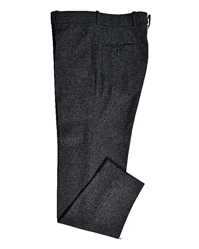 Men's pants with fine stretch-Dugdale Dark Grey Wool Flannel Pant