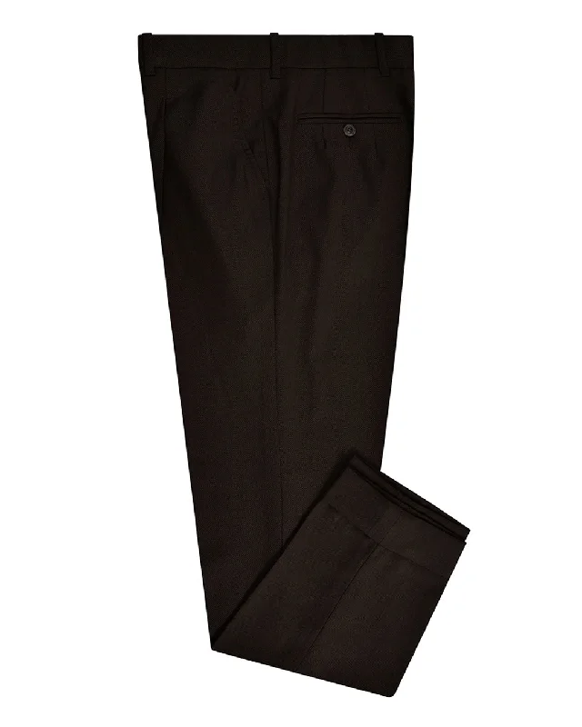 Men's pants with calm design-Easycare Wool: Brown Birdseye