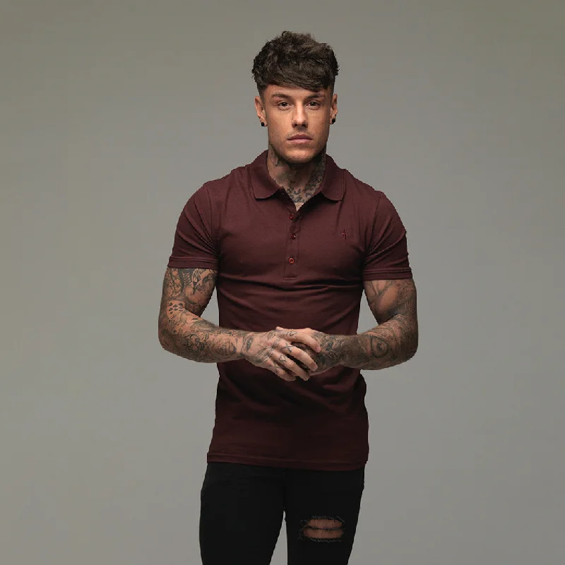 men’s short sleeve polo shirts with unique designs -Father Sons Classic Burgundy Polo Shirt - FSH042