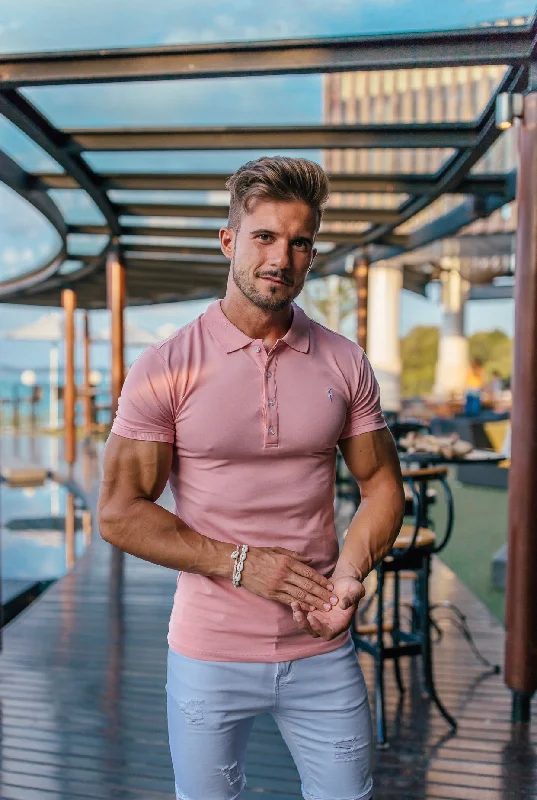 men’s versatile short sleeve shirts for any season -Father Sons Classic Rose Pink Polo Shirt - FSH246