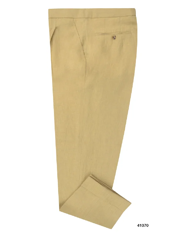 Men's pants for easy days-Goldish Yellow Linen Dress Pant