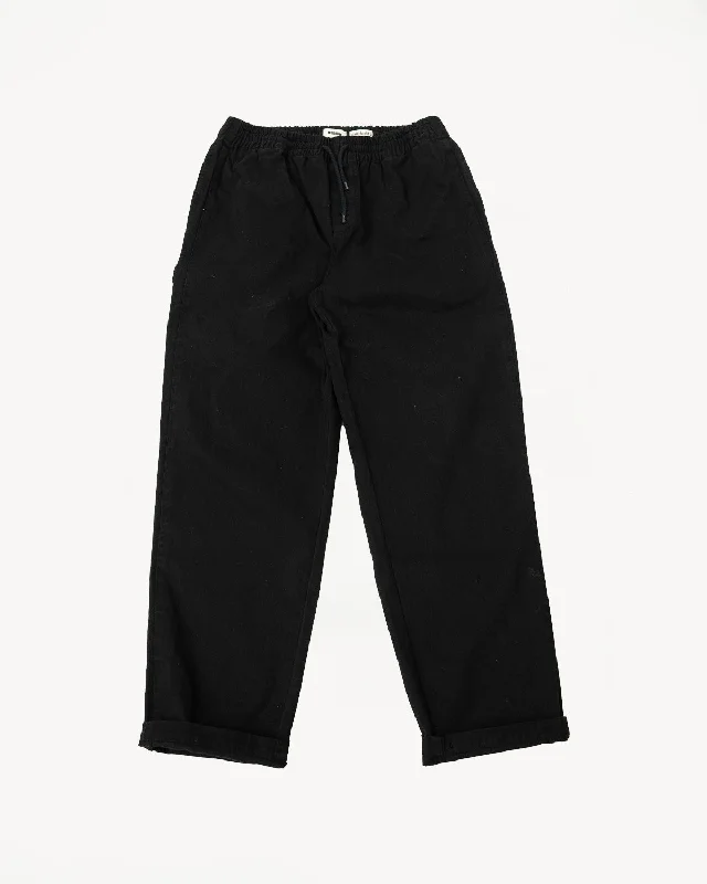 Men's pants with airy fit-Gonz Pants Herringbone Cotton - Black