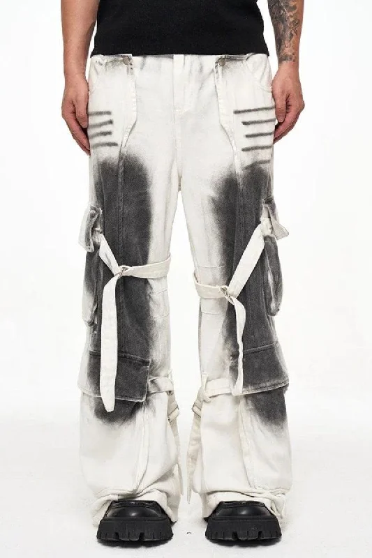 Men's pants value priced-Grunge Dirty Effect Cargo Pants