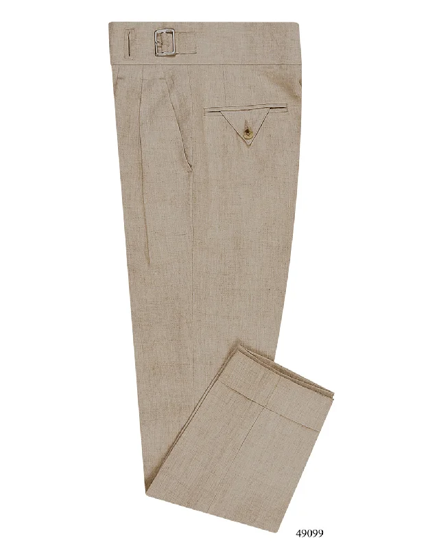 Men's pants no-iron-Gurkha Pants in 100% Linen Suiting Muslin