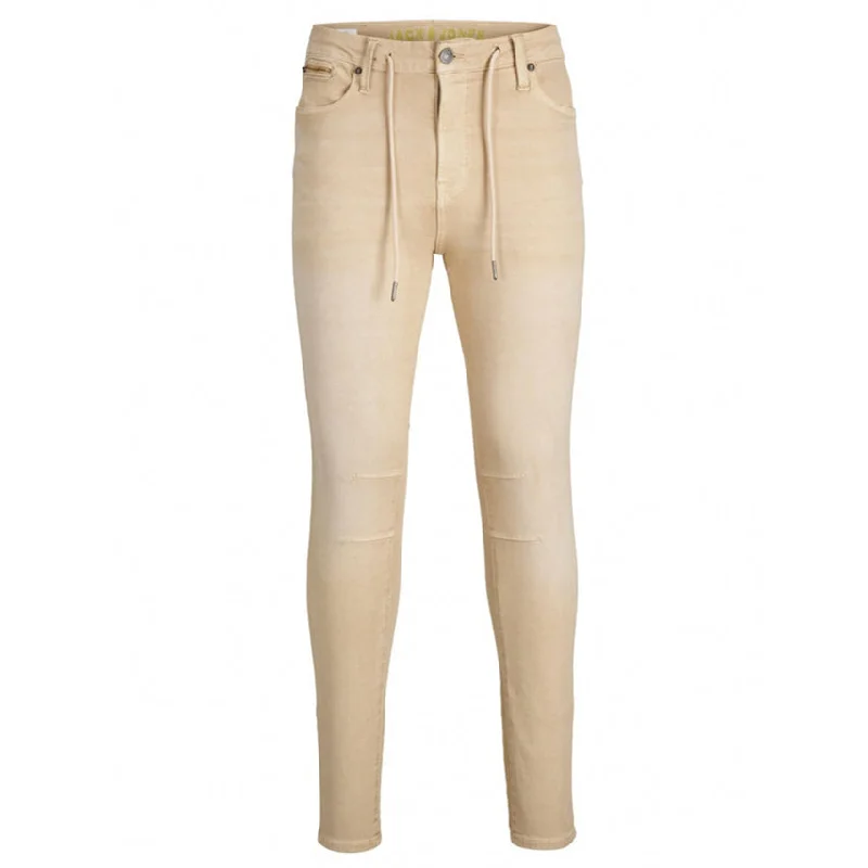 Men's pants for thin builds-JJ - Men 'Beige' Pete Stretchable Skinny Chino Pant JJ194