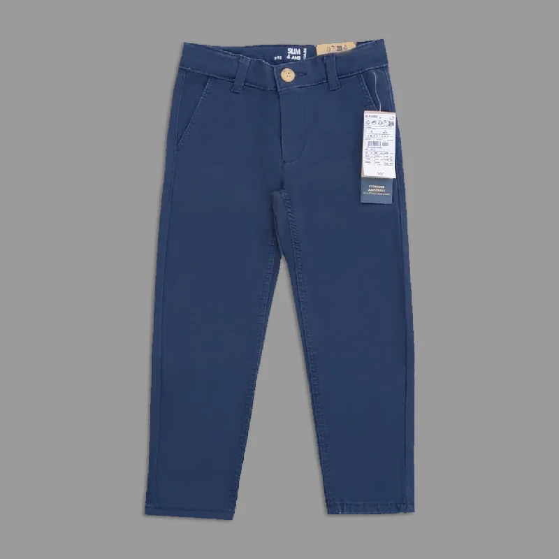 Men's pants super light-KB - Kids 'Navy' Stretchable Slim Cotton Pant KB909