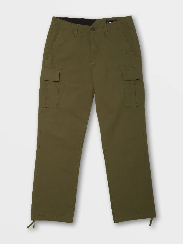 Men's pants with thick fabric-MARCH CARGO SLUB - MILITARY