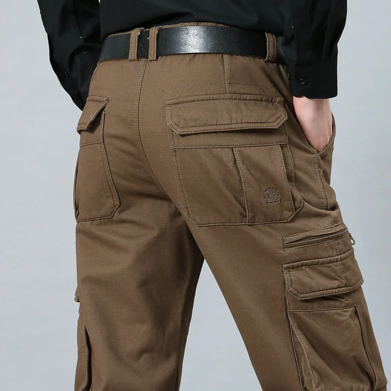 Men's pants for busy days-Men's Cotton Mid Waist Zipper Fly Closure Plain Casual Trousers