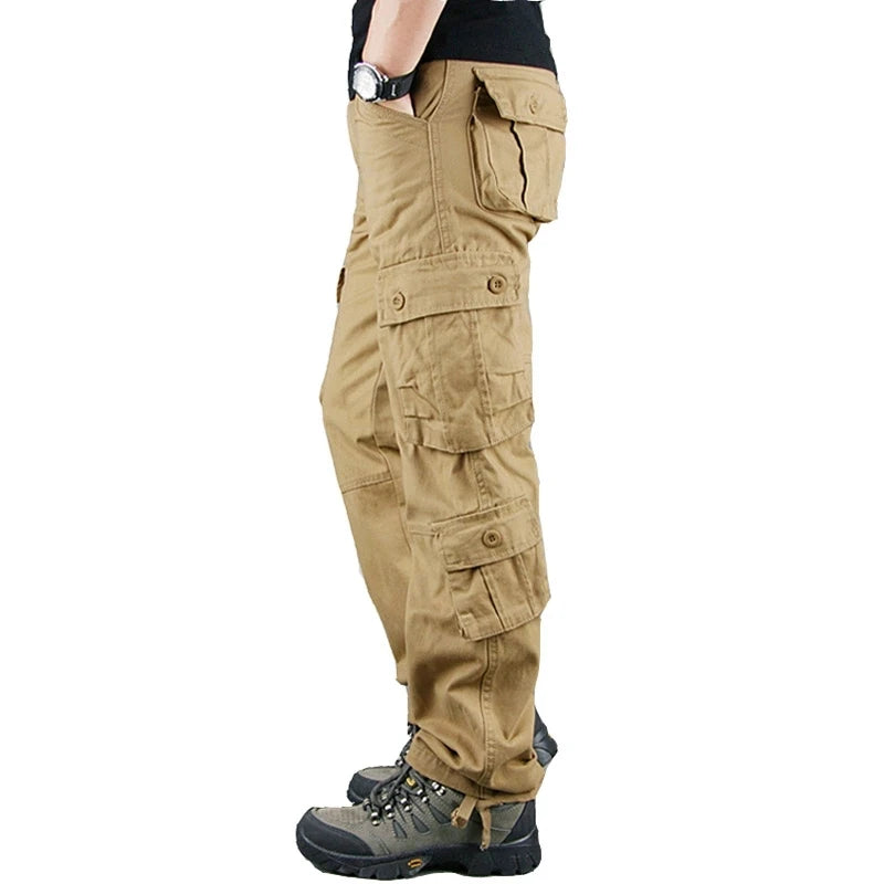 Men's pants with sharp fit-Men's Cotton Mid Waist Zipper Fly Closure Solid Pattern Trousers