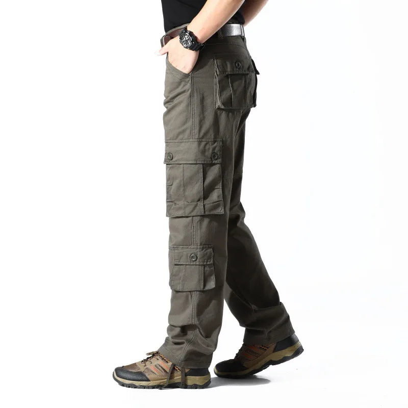 Men's pants for hiking trails-Men's Cotton Mid Waist Zipper Fly Closure Solid Pattern Trousers