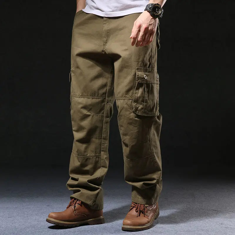 Men's pants with thick fabric-Men's Cotton Mid Waist Zipper Fly Closure Solid Pattern Trousers